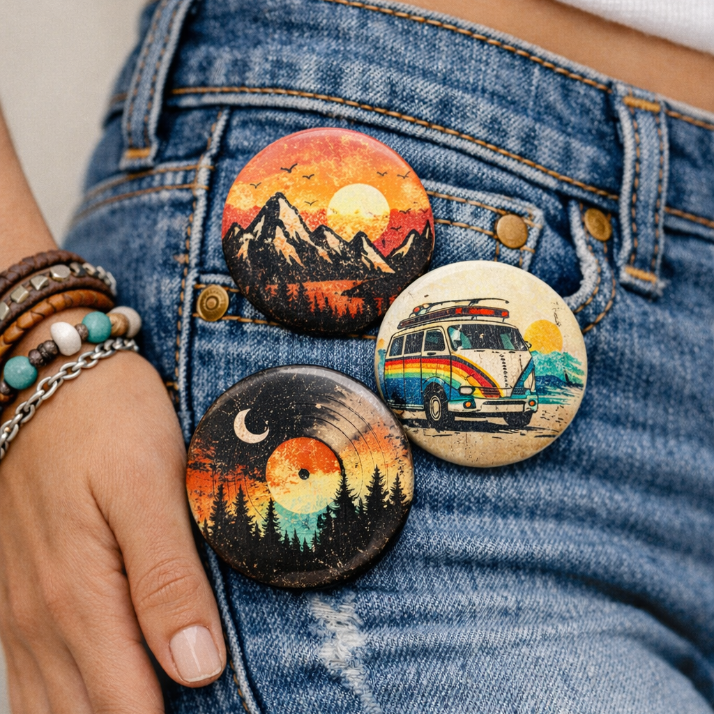Two Time Button Pin 2.25 in. Custom Button Pin – Mint Pop Co